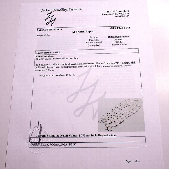 15mm Thick Sterling Silver Chain Unisex Necklace Real 925 Silver ITALY, 24 inch - Picture 6 of 6